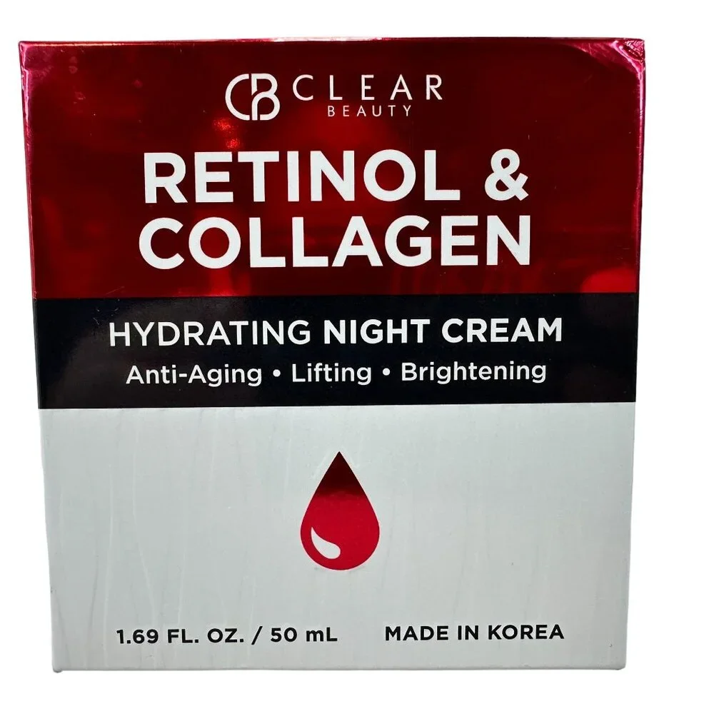 Clear Beauty Retinol & Collagen Hydrating Night Cream Anti-Aging Lifting NEW BOX